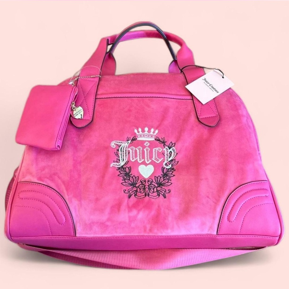 Juicy Couture Pink Travel Bag with Iconic Logo